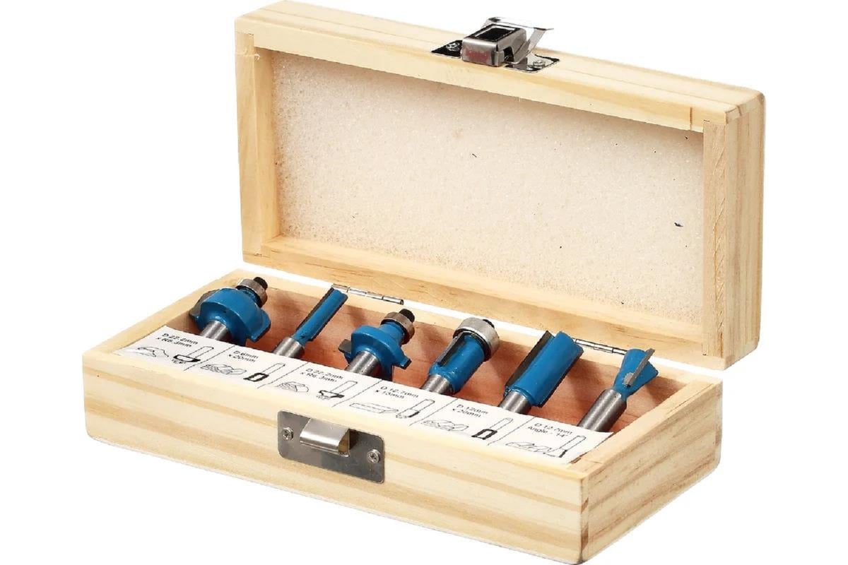 Набор фрез по дереву Diamond Industrial 6 штук, хвостовик S=8 мм, дер ...