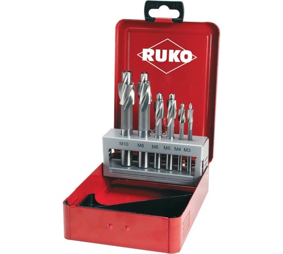 Набор цековок (6 шт; 71-100 мм; М3-M10; 180 гр.; HSS-G) Ruko 102451