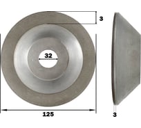 Круг алмазный шлифовальный КристАл Лтд 12А2-45 125x3х3x32 мм, 100/80 АС6 В2-01 100 60515
