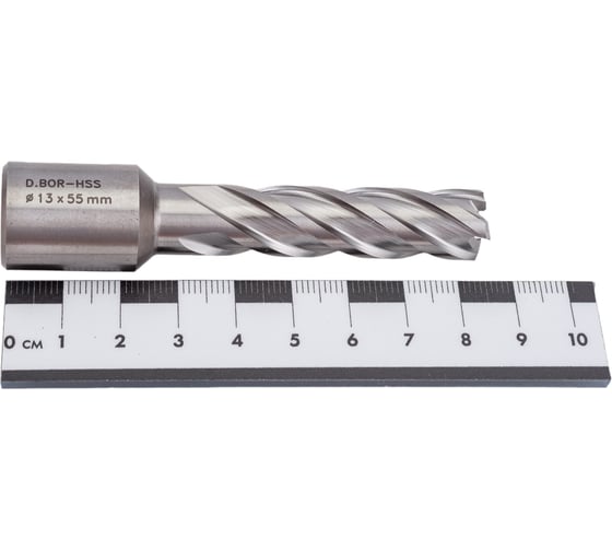 Сверло корончатое HSS по металлу (13х55/88 мм; Weldon 19) D.BOR CD-HSS-055-013-W