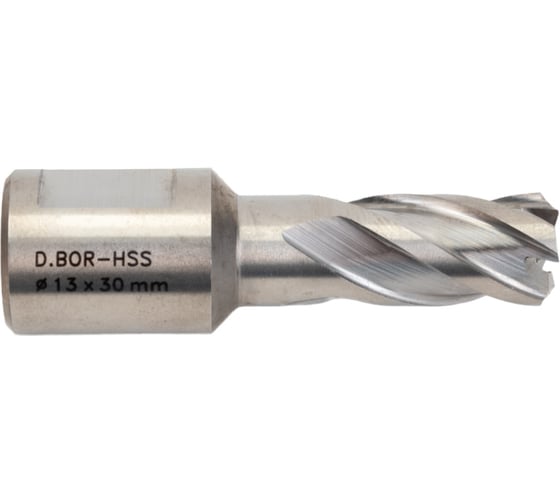 Сверло корончатое HSS по металлу (13х30/63 мм; Weldon 19) D.BOR CD-HSS-030-013-W