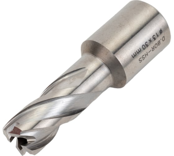 Сверло корончатое HSS по металлу (13х30/63 мм; Weldon 19) D.BOR CD-HSS-030-013-W