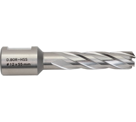 Сверло корончатое HSS по металлу (12х55/88 мм; Weldon 19) D.BOR CD-HSS-055-012-W