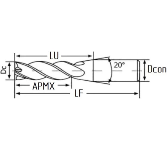Фреза твердосплавная Эквивалент MH04-M1600A16M4042EN-EL EMG30