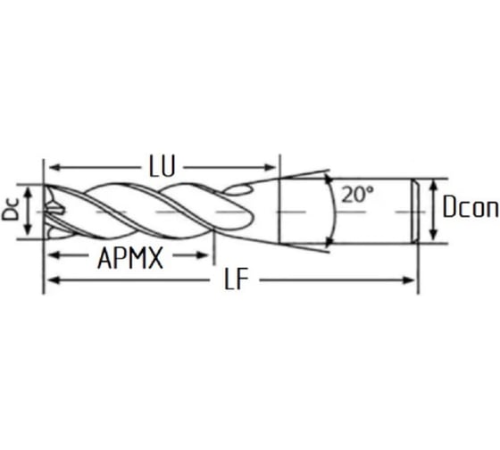 Фреза твердосплавная Эквивалент MH02-H1600A16M35EN EMG55