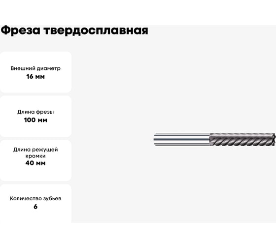 Фреза твердосплавная Эквивалент MH06-P1600A16M45EN EMG45