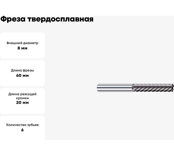 Фреза твердосплавная Эквивалент MH06-P0800A08M45EN EMG45