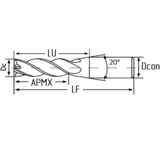 Фреза твердосплавная Эквивалент MH03-G0800A08M30-WN EMG30