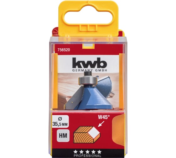 Фреза фасочная HM 35,5мм, хв 8мм KWB 756520
