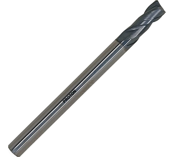 Фреза шпоночная PROTON ц/х, 4.0х10х50 мм, монолитная твердосплавная HRC 55, Z=2 Т0000027692 1