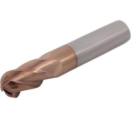 Фреза твердосплавная сферическая AHNO 10мм, L=75, l=20, хв=10, Z4, 35 градусов, по стали, нерж., чугуну BRGM-4B-R5.0 ah02221