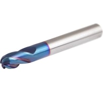 Фреза твердосплавная сферическая AHNO 8мм, L=60, l=16, хвостовик 8, Z4, 35 градусов, по закаленной стали BRHM-4B-R4.0 HRC65 ah02442