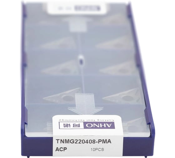 Пластина твердосплавная AHNO ISO TNMG220408-PMA ACP30E по стали, черновая (упаковка 10шт) ah01740у