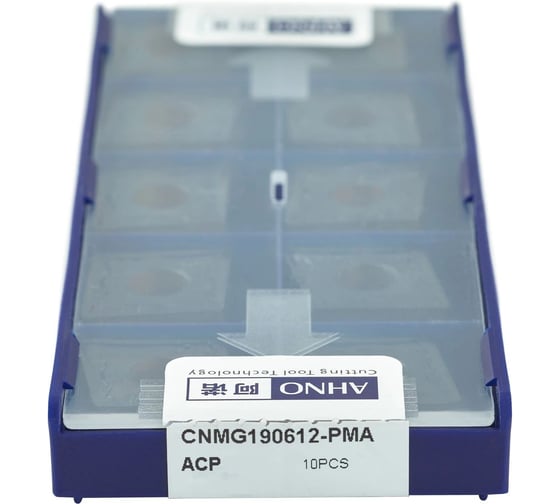 Пластина твердосплавная AHNO ISO CNMG190612-PMA ACP30E по стали, черновая (упаковка 10шт) ah01655у