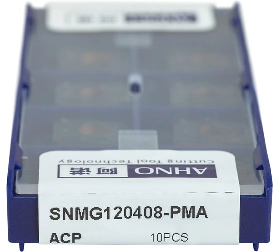 Пластина твердосплавная AHNO ISO SNMG120408-PMA ACP20E по стали, получистовая (упаковка 10шт) ah01704у
