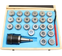 Патрон цанговый CNIC с хв-ком 7:24-30 исп.1 с набором цанг ER40 из 23шт 4-26мм 74695