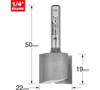 Фреза пазовая прямая (22х19х59 мм, 2 лезвия, хвостовик 6,35 мм) по дереву TREND 4/60X1/4TC