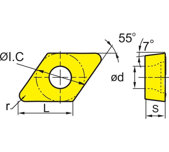 Пластина твердосплавная ZCC-CT 10 шт DCMT070208-EM YBG205
