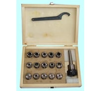 Патрон цанговый с хвостовиком CNIC КМ3 М12x1.75 с набором цанг ER25 из 15шт 2-16мм 74698