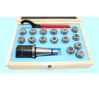 Патрон цанговый с хвостовиком CNIC 7:24-30 исп.1 с набором цанг ER40 из 15шт 4-26мм 74694