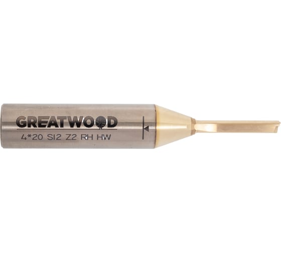 Концевая фреза Greatwood прямая чистовая HW 4 20 S12 Z2 RH ZrN TL50617