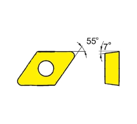 Токарная пластина ZCC-CT DCMT070208-HF YBC252(10pcs) ZCC 41294 1