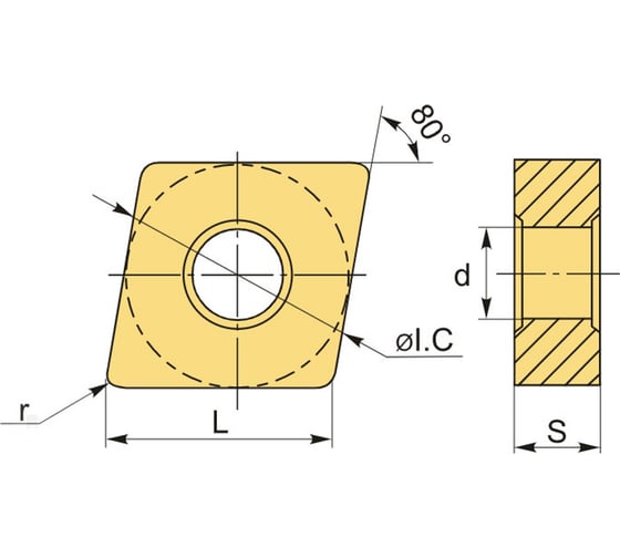 Пластина токарная по стали CNMG120412-GR WS8135 10 шт HARDSTONE 4603312182301
