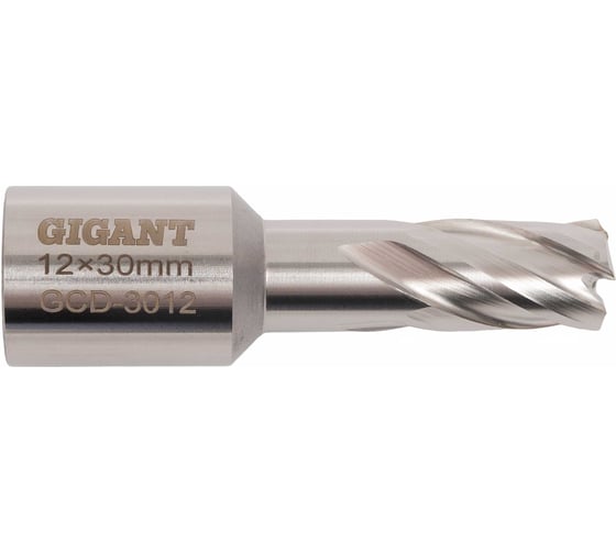 Сверло корончатое, HSS, L=30 мм, d=12 мм Gigant GCD-3012
