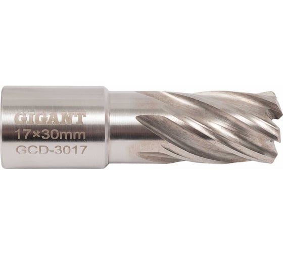 Сверло корончатое, HSS, L=30 мм, d=17 мм Gigant GCD-3017