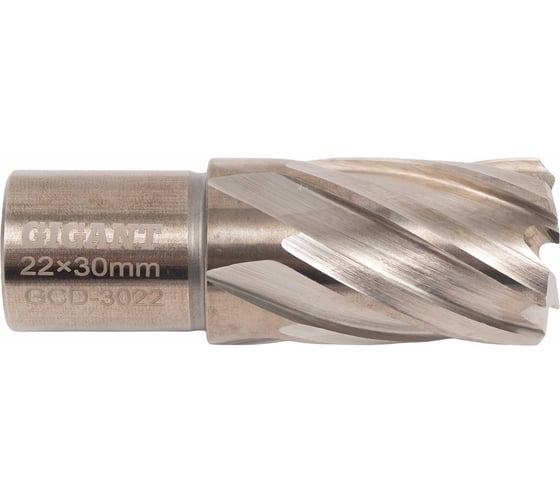 Сверло корончатое, HSS, L=30 мм, d=22 мм Gigant GCD-3022