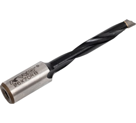 Сверло для глухих отверстий KWS HW 6х43х70 мм, Z=2, R K6 4040-01003-A0670R