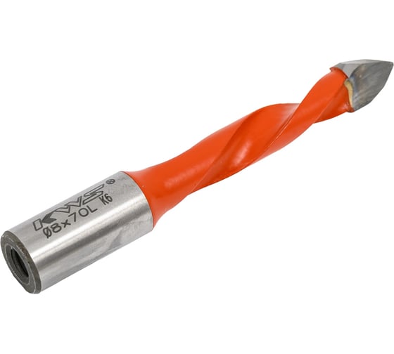 Сверло для сквозных отверстий KWS HW 8х43х70 Z=2 L K6 4040-01003-C0870L