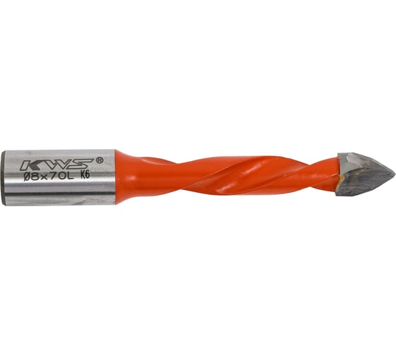 Сверло для сквозных отверстий KWS HW 8х43х70 Z=2 L K6 4040-01003-C0870L