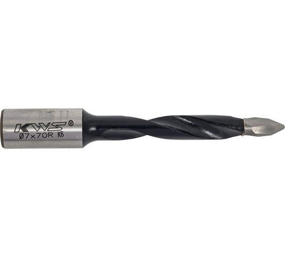 Сверло для сквозных отверстий KWS HW 7х43х70 Z=2 R K6 4040-01003-C0770R