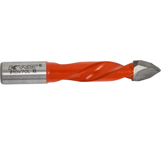 Сверло для сквозных отверстий KWS HW 10х43х70 Z=2 L K6 4040-01003-C1070L
