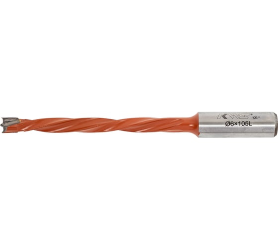 Сверло удлиненное для глухих отверстий KWS HW 6х105 Z=2 L K6 4093-05953-630807956