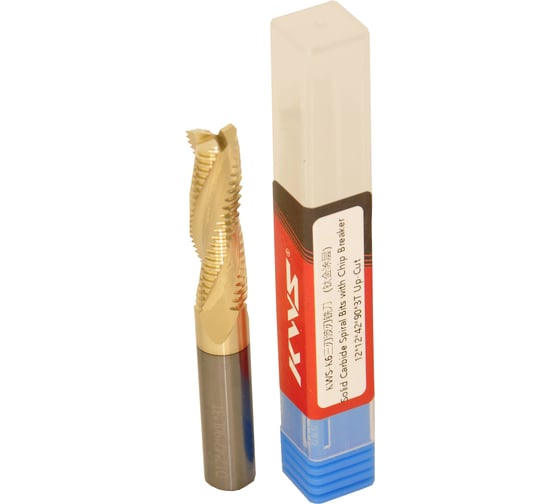 Фреза спиральная черновая (стружка вверх) KWS 12х12х42х90 Z3 RH Golden Coating 4093-04007-99984481