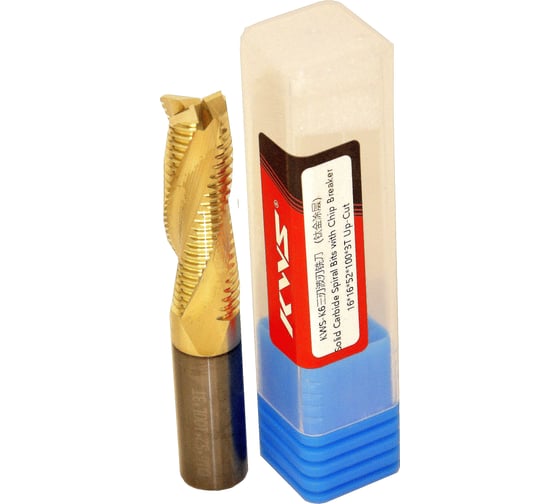 Фреза спиральная черновая (стружка вверх) KWS 16х16х52х100 Z3 RH Golden Coating 4093-04007-99984484 1