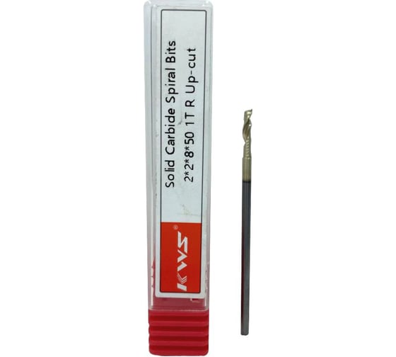 Фреза спиральная чистовая (стружка вверх) KWS 2х2х8х50 Z1 RH Golden Coating 4093-020ZZ-630814453 1