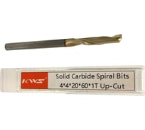 Фреза спиральная чистовая KWS (стружка вверх) 4*4*20*60 Z1 RH Golden Coating RFK1C0023