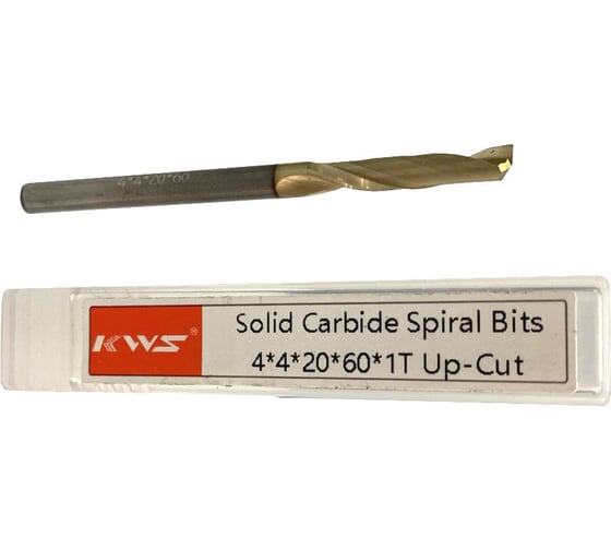 Фреза спиральная чистовая (стружка вверх) KWS 4х4х20х60 Z1 RH Golden Coating 4093-020ZZ-630804277