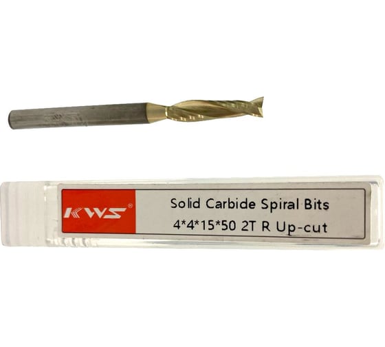 Фреза спиральная чистовая (стружка вверх) KWS 4х4х15х50 Z2 RH Golden Coating 4093-020ZZ-630809918