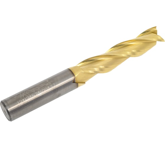 Фреза спиральная чистовая (стружка вверх) KWS 12х12х52х100 Z3 RH Golden Coating 4093-02000-99984363