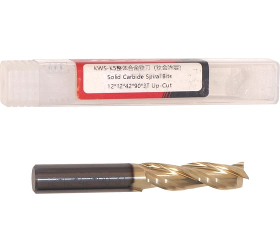 Фреза спиральная чистовая (стружка вверх) KWS 12х12х42х90 Z3 RH Golden Coating 4093-020ZZ-99996747