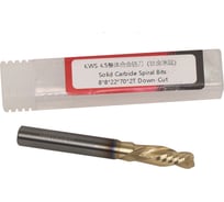 Фреза спиральная чистовая (стружка вниз) KWS 8х8х22х70 Z2 RH Golden Coating 4093-02000-99984410