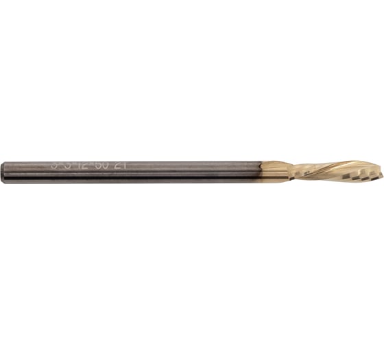 Фреза спиральная чистовая (стружка вниз) KWS 3х3х12х50 Z2 RH Golden Coating 4093-020ZZ-630809921
