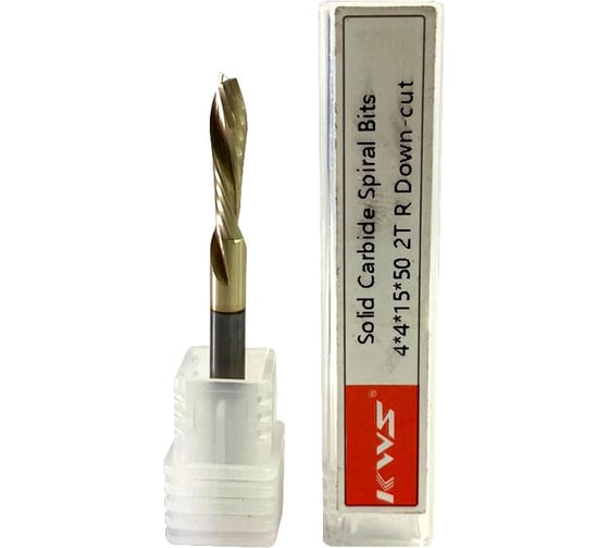 Фреза спиральная чистовая (стружка вниз) KWS 4х4х15х50 Z2 RH Golden Coating 4093-020ZZ-630809923