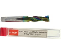 Фреза спиральная KWS чистовая по алюминию (стружка вверх) 8*8*22*70 Z2 RH Color Coating RFG9Z0226