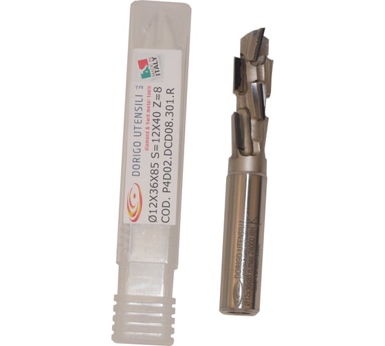 Фреза концевая алмазная Dorigo DA: Ø12x36x85 Z2+2 S=12x40 Z=8 H=3 RH P4D02.DCD08.301.R 1