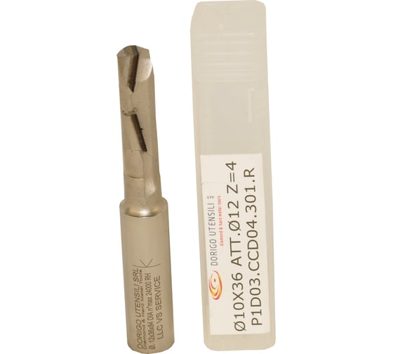 Фреза концевая алмазная Dorigo DA: Ø10x36x84 Z.1+1 S=12x40 Z=04 H=3 RH P1D03.CCD04.301.R